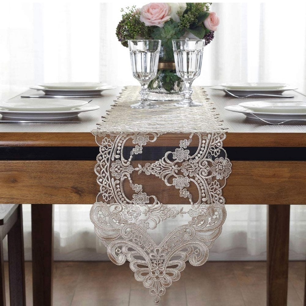 Lace Table Runner Macrame Flower Vintage Shabby Chic Wedding Holiday 10 x 70 In